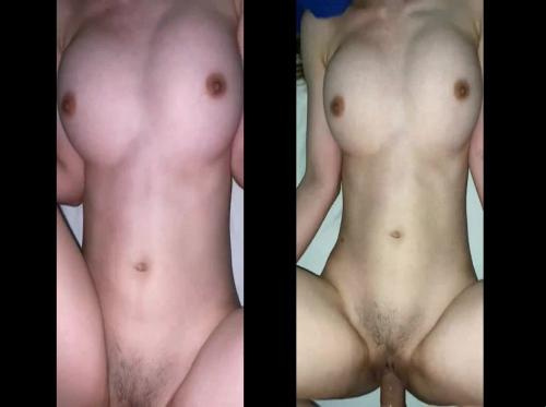 Gros seins serrés qui sucent fermement et ne lâchent pas sa bite pendant les rapports sexuels